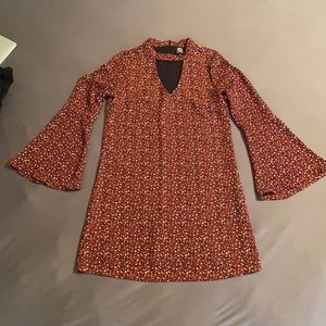 Bobeau Leopard Print Dress with bell sleeves